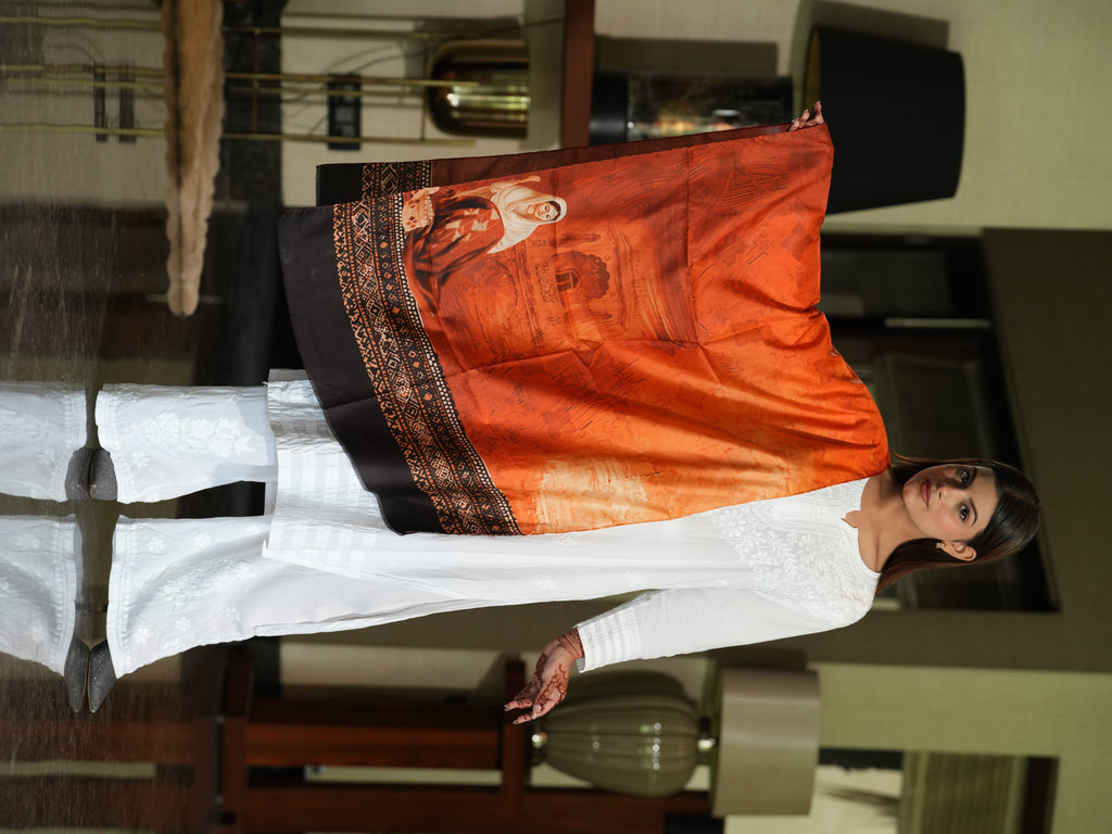 Heritage Ombré Silk Stole – Amber Sunset